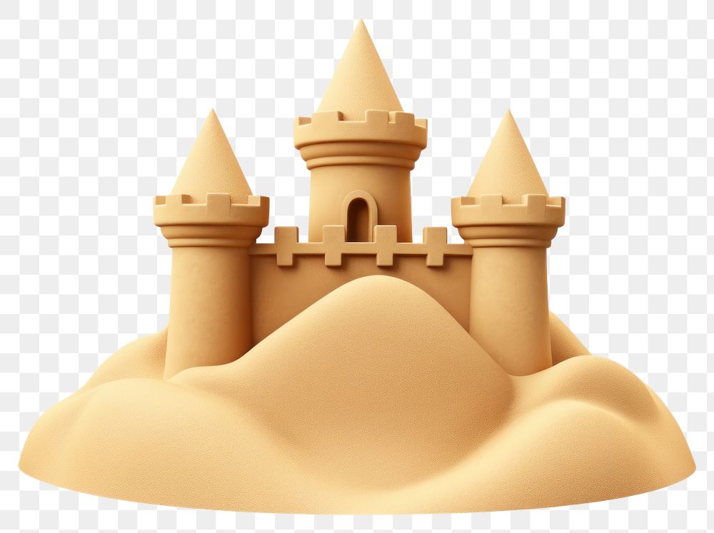 PNG Sand castle architecture sand white background. AI generated Image by rawpixel.