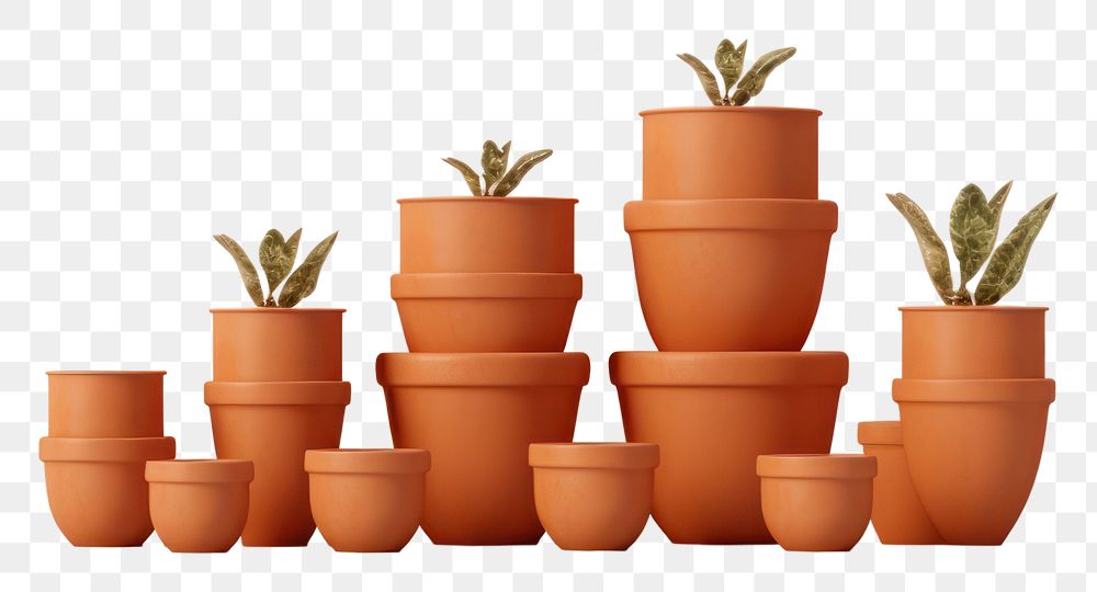 PNG Terracotta plant pot arrangement. AI generated Image by rawpixel.