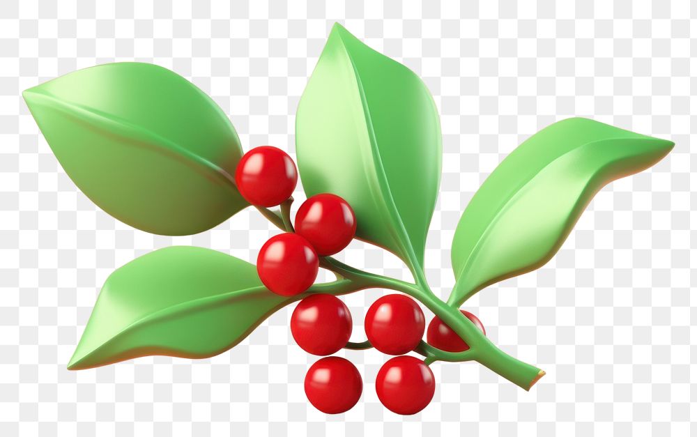 PNG Christmas cherry plant fruit. AI generated Image by rawpixel.