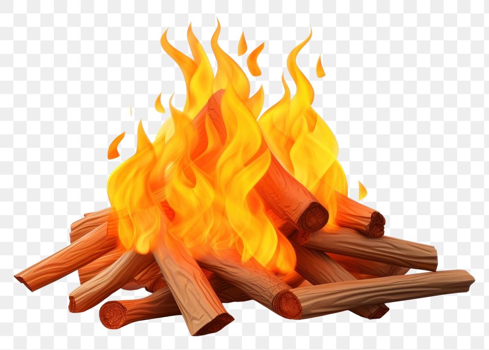 PNG Fire bonfire white background fireplace. AI generated Image by rawpixel.