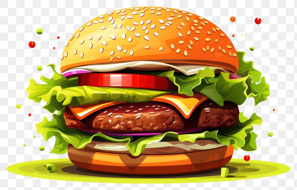 PNG Burger food hamburger vegetable transparent background