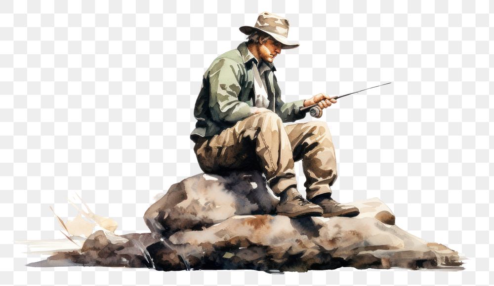 PNG Fishing recreation fisherman outdoors transparent background