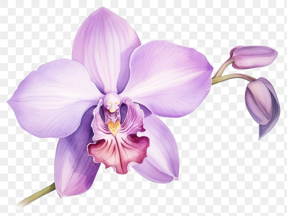 PNG Orchid flower plant transparent background. AI generated Image by rawpixel.