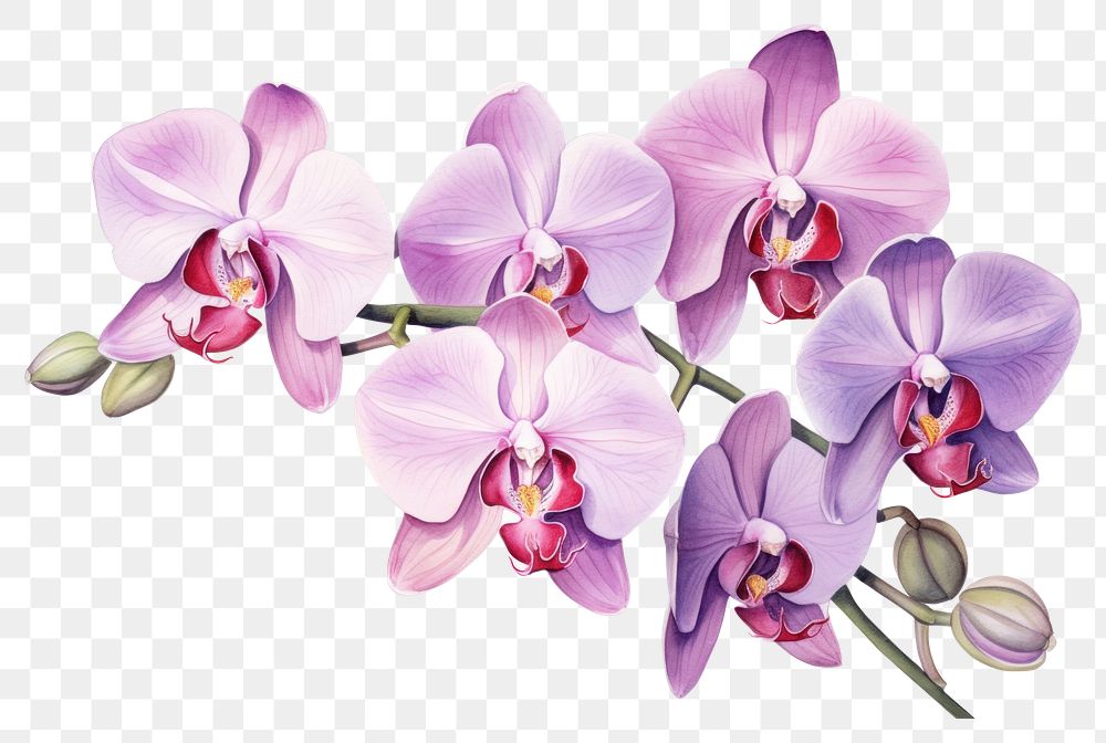 PNG Orchid flower plant transparent background. 