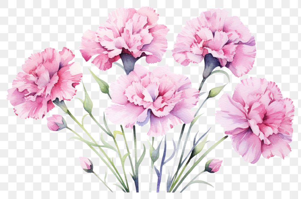 PNG Flower carnation blossom plant. AI generated Image by rawpixel.