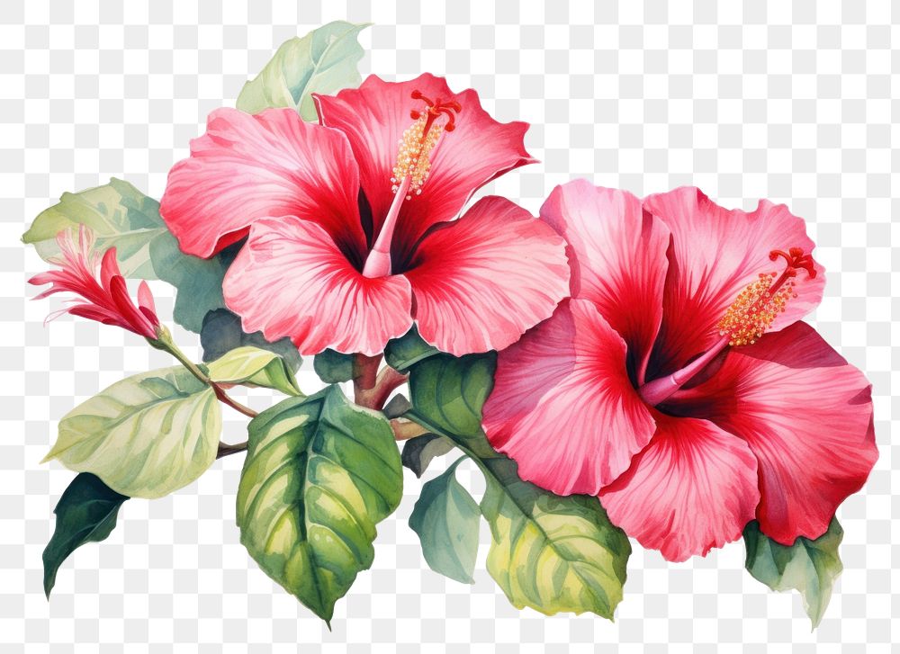 PNG Hibiscus flower plant rose. AI generated Image by rawpixel.