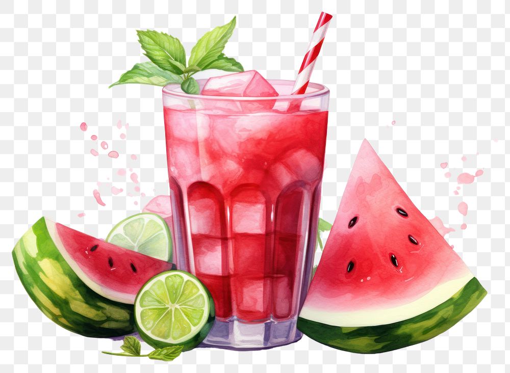 PNG Drink watermelon cocktail fruit. AI generated Image by rawpixel.