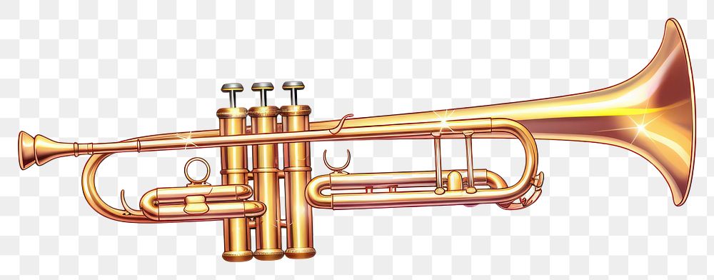 PNG Trumpet horn transparent background performance. AI generated Image by rawpixel.