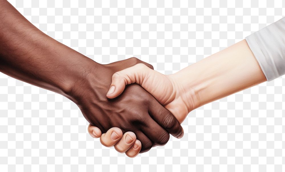 PNG Handshake white background togetherness agreement. AI generated Image by rawpixel.