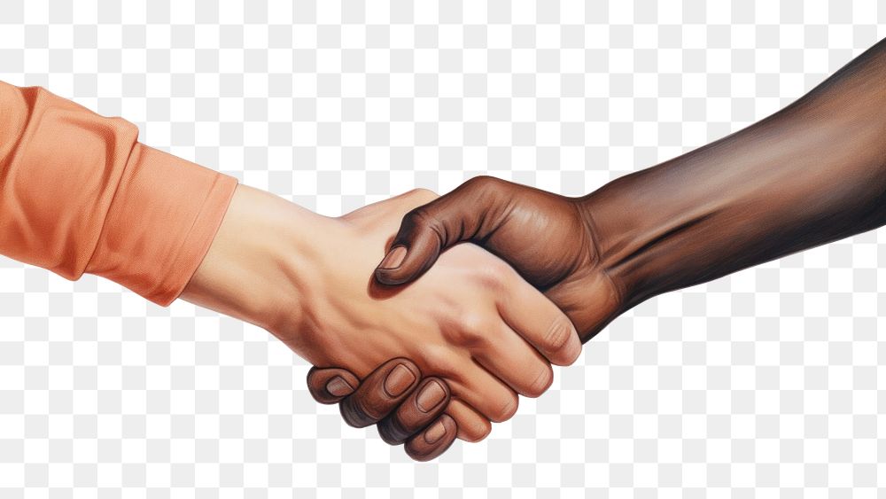 PNG Handshake white background togetherness agreement. AI generated Image by rawpixel.