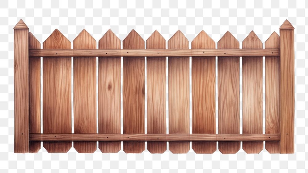 PNG Fence wood brown gate. 