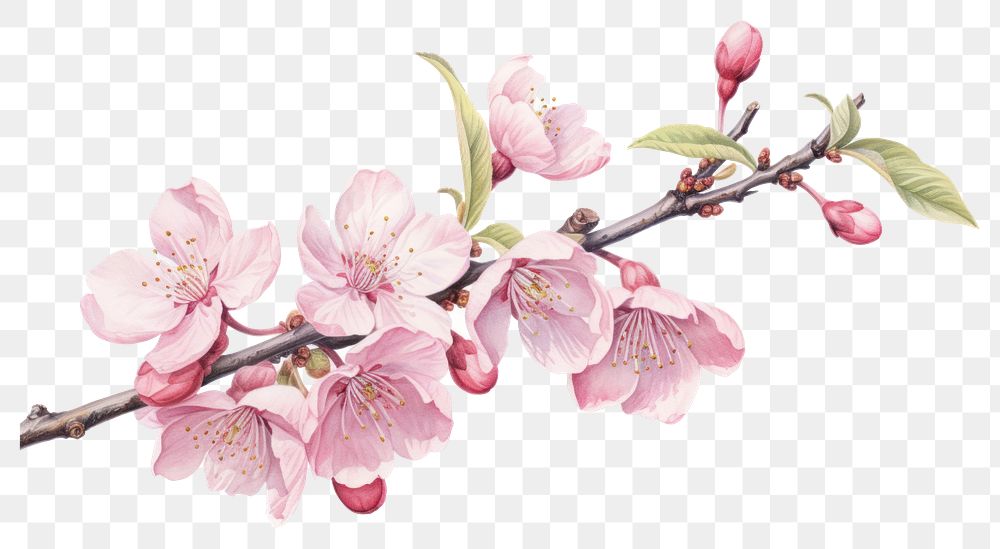 PNG Blossom flower cherry plant transparent background