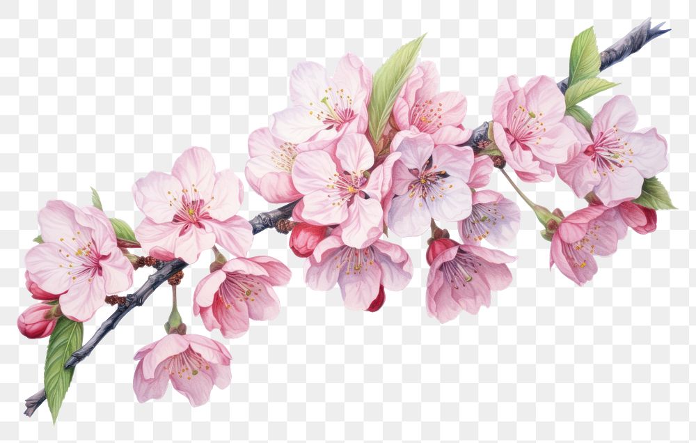 PNG Blossom flower cherry plant transparent background