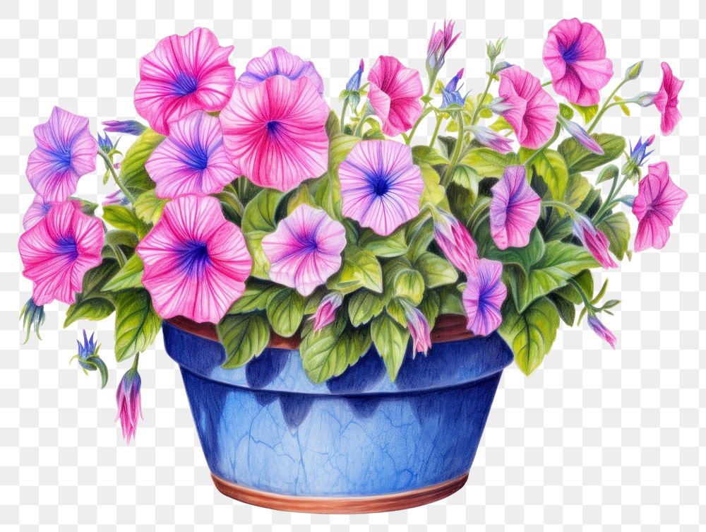 PNG Flower flowerpot purple plant. AI generated Image by rawpixel.