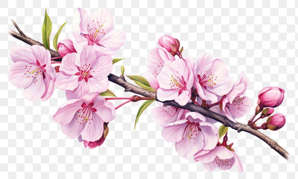 PNG Blossom flower cherry plant transparent background