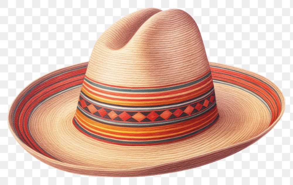 PNG Sombrero white background headwear headgear. AI generated Image by rawpixel.