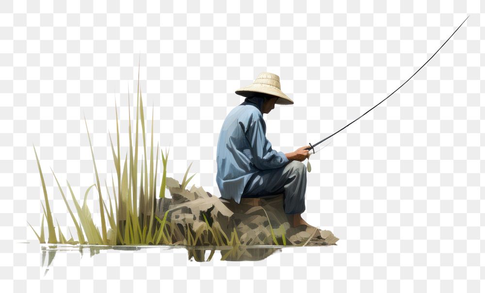 PNG Fishing fisherman outdoors adult transparent background
