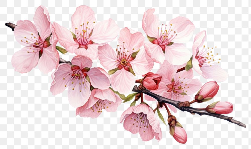 PNG Blossom flower cherry plant transparent background
