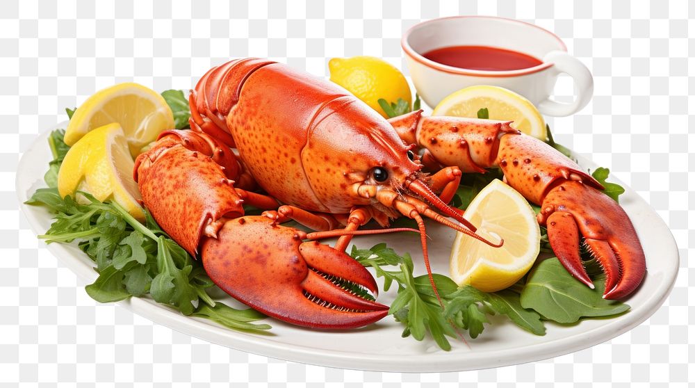 PNG Lobster seafood lemon dish. AI generated Image by rawpixel.