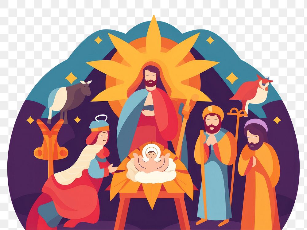 PNG Adult art representation nativity scene. AI generated Image by rawpixel.