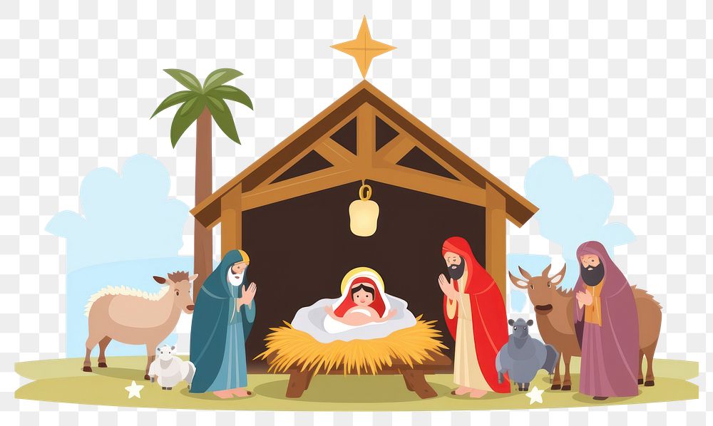 PNG Art representation nativity scene spirituality. AI generated Image by rawpixel.