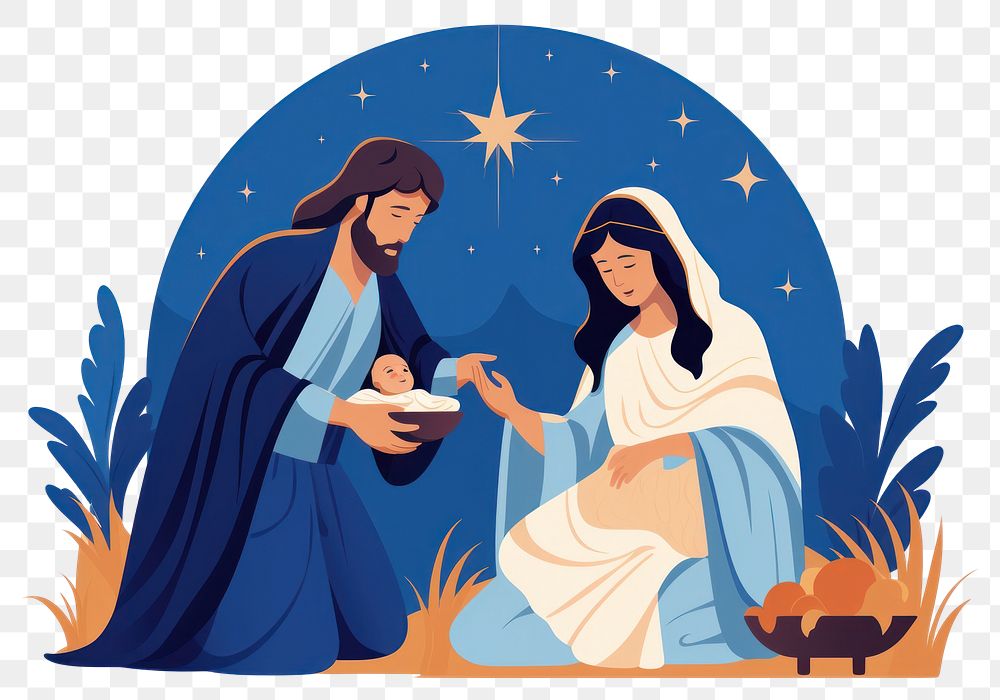 PNG Adult art nativity scene togetherness. AI generated Image by rawpixel.