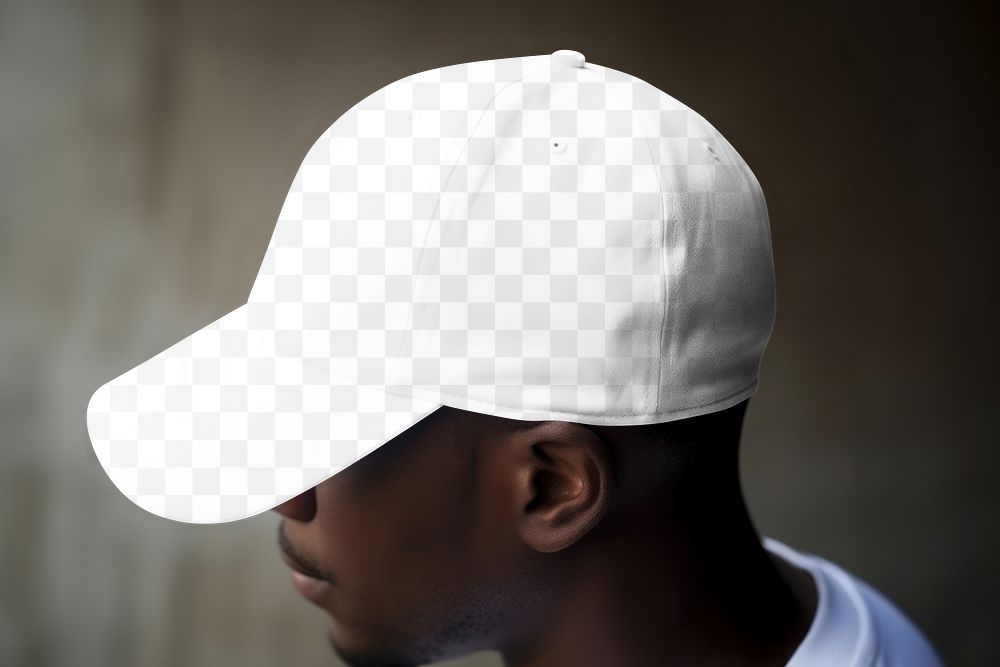 Men's cap, png transparent mockup