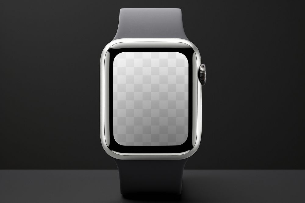 Smartwatch screen png transparent mockup