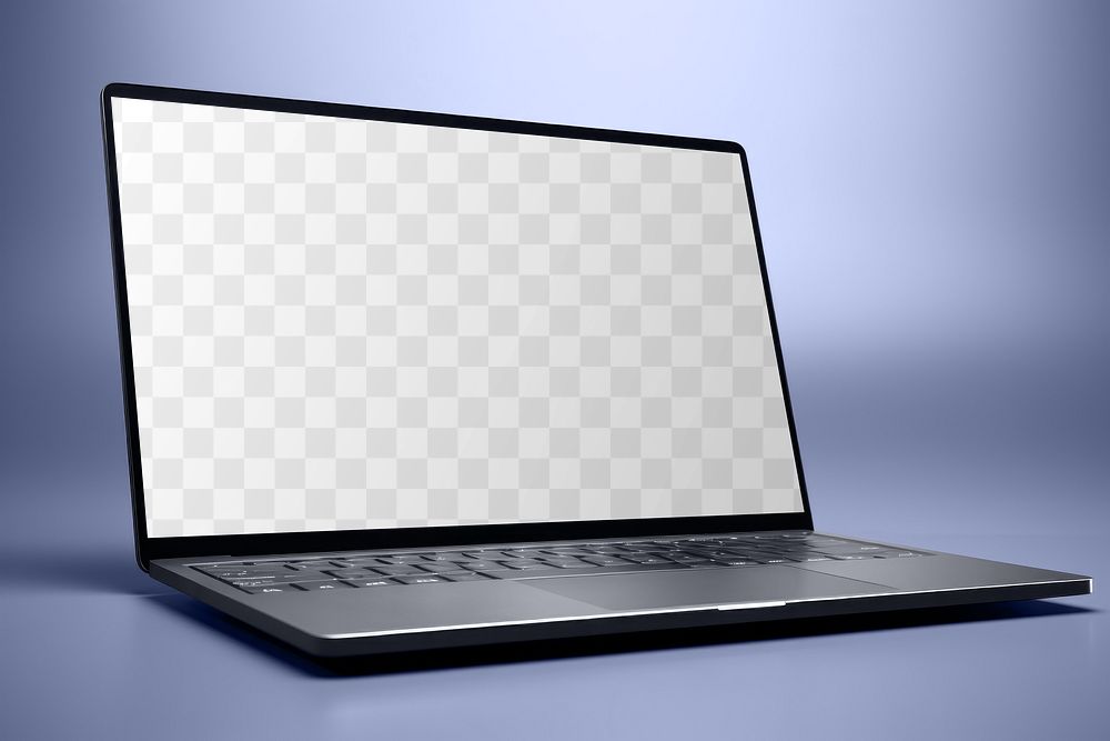 Laptop screen png transparent mockup, digital device