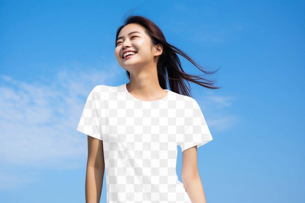 Women's t-shirt png, transparent mockup