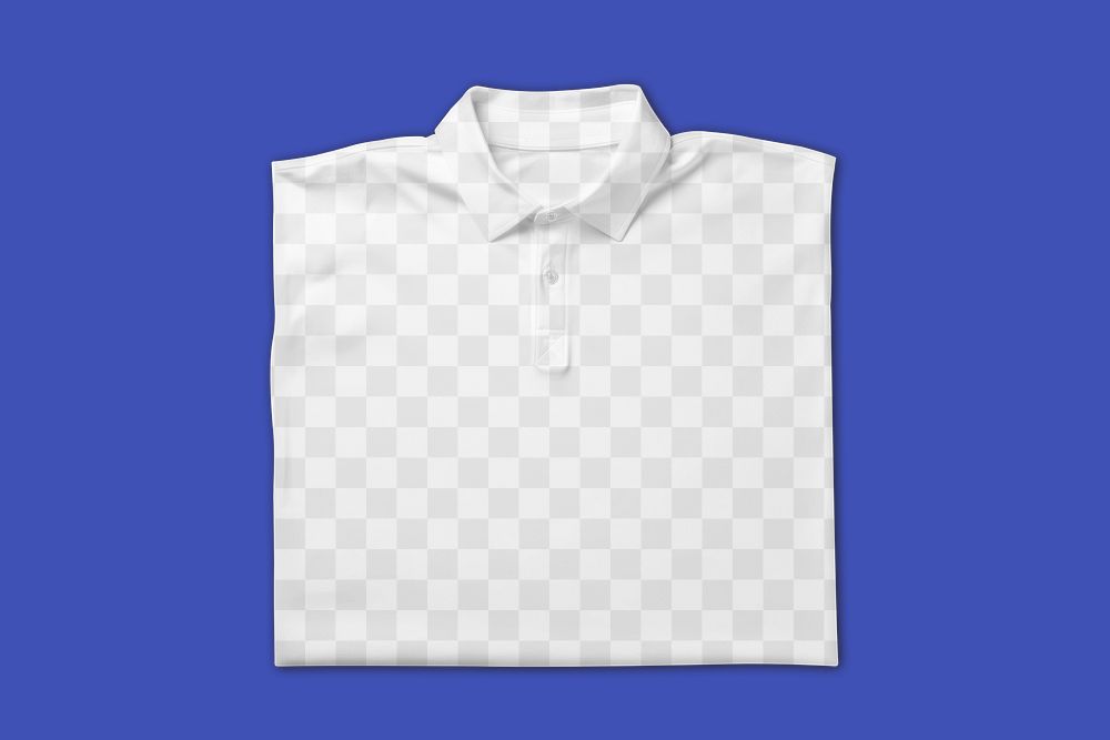 Folded polo shirt png transparent mockup