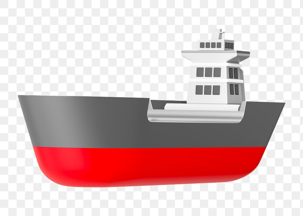 PNG 3D sea shipping, element illustration, transparent background