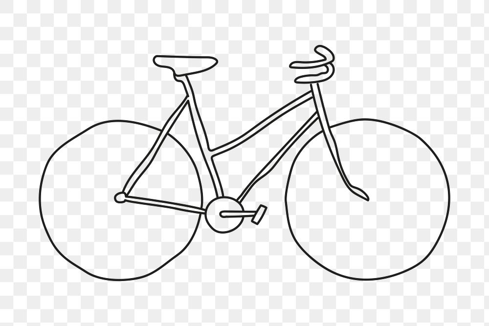 Bicycle doodle png, aesthetic illustration, transparent background