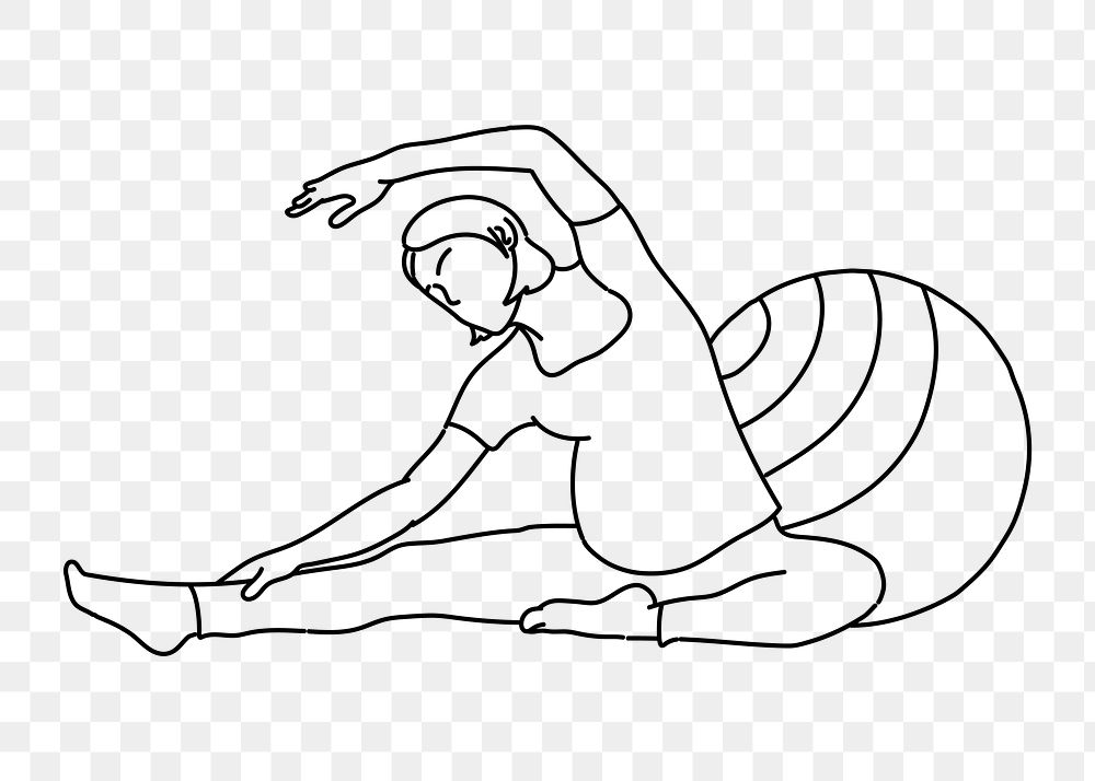 PNG pregnancy workout doodle illustration, transparent background