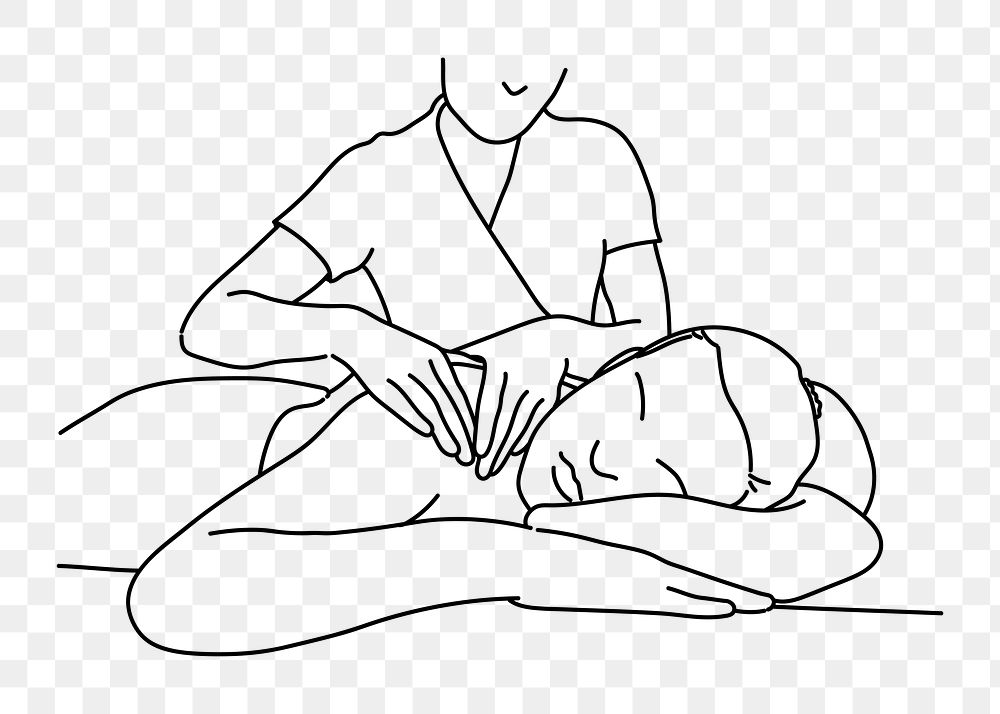 PNG spa & massage therapy doodle illustration, transparent background