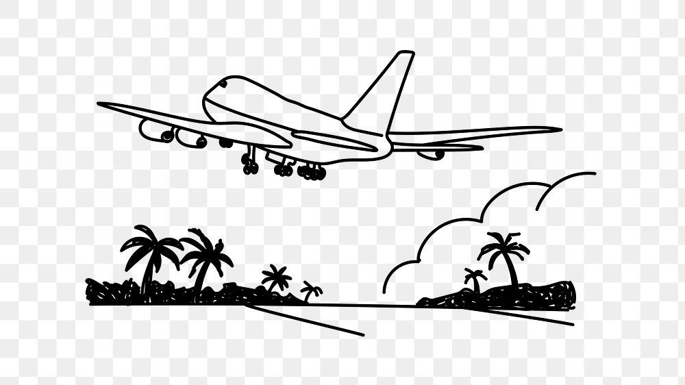 PNG travel & holiday doodle illustration, transparent background