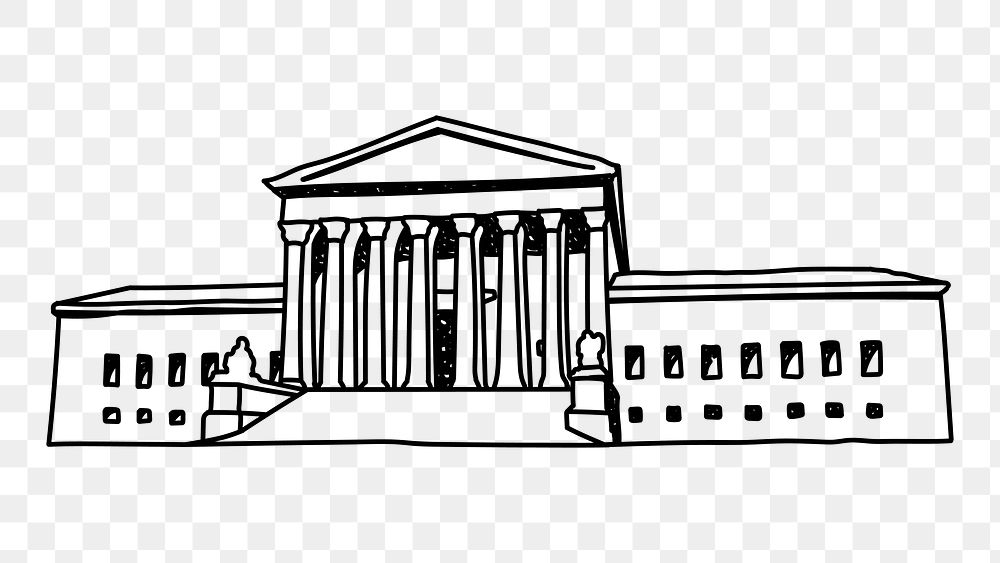 PNG Supreme Court USA doodle illustration, transparent background