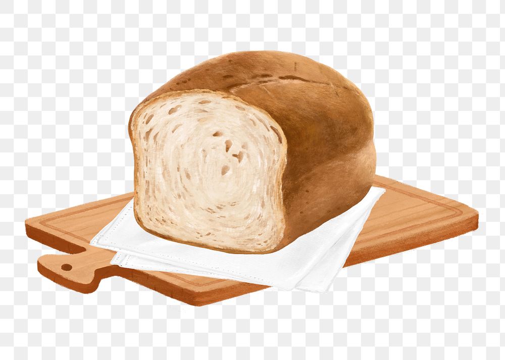 PNG Bread loaf, breakfast food illustration, transparent background