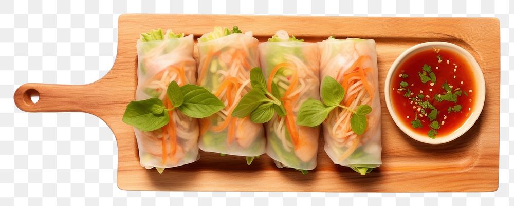 PNG Fresh spring roll dish food meal. AI generated Image by rawpixel.