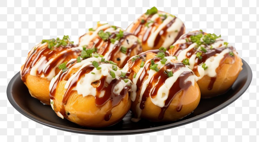 PNG Takoyaki food meal dish. 