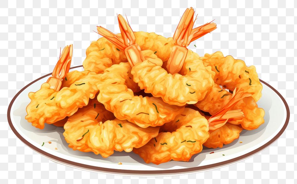 PNG Food seafood tempura shrimp. AI generated Image by rawpixel.