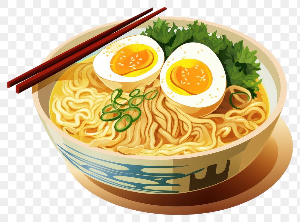 PNG Food noodle ramen soup. AI generated Image by rawpixel.