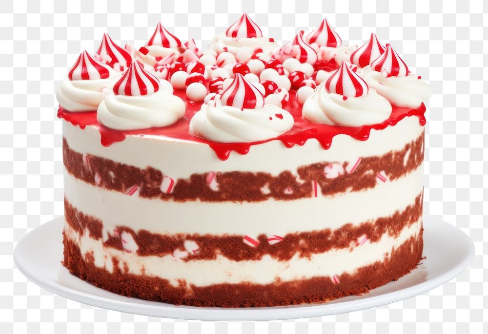 PNG Peppermint bark cake dessert cream food. AI generated Image by rawpixel.