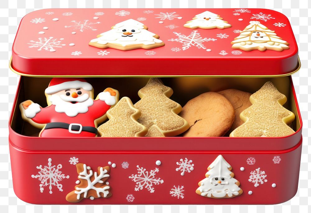 PNG Christmas sugar cookies box dessert winter. AI generated Image by rawpixel.