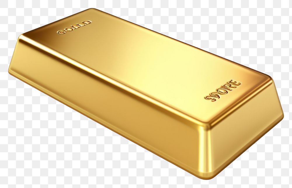 PNG A gold bar white background electronics treasure. AI generated Image by rawpixel.