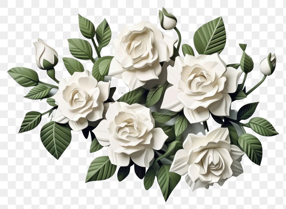 PNG Blooming white roses flower plant petal. AI generated Image by rawpixel.