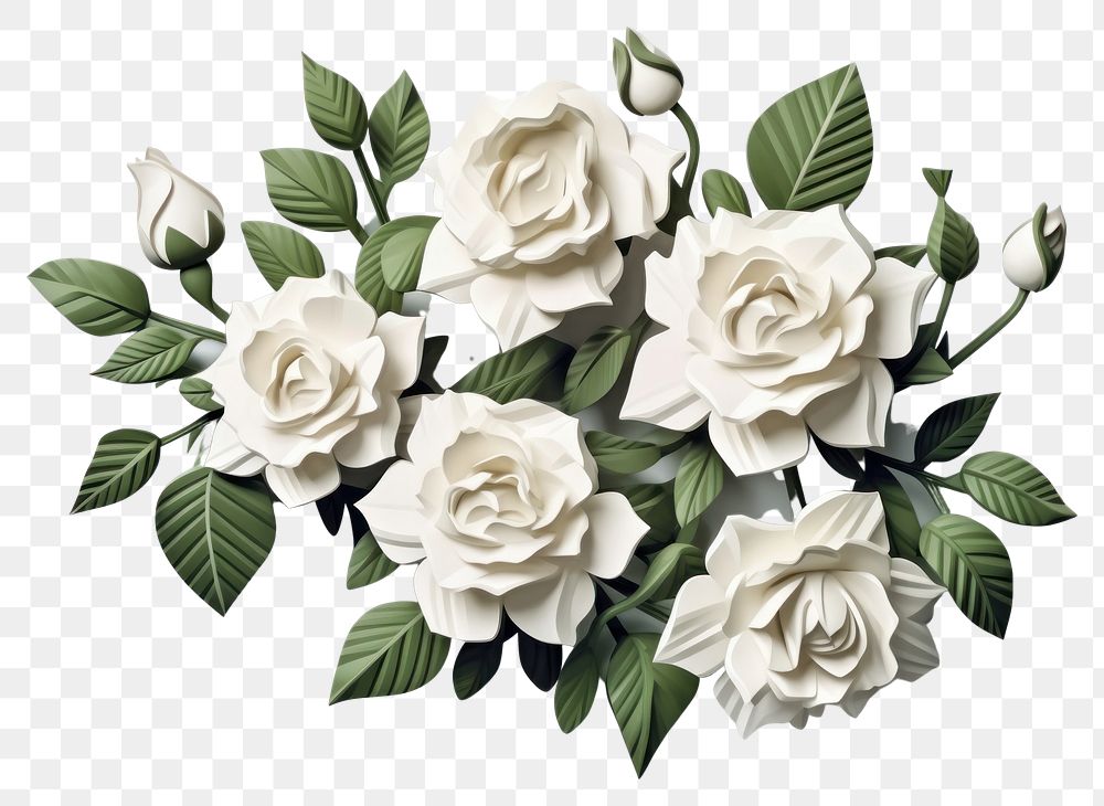 PNG Blooming white roses flower plant petal. 