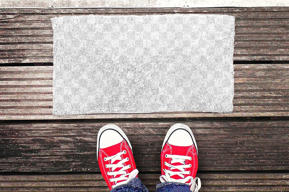 Welcome mat png mockup, transparent design