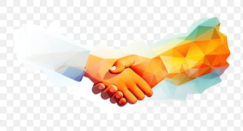 PNG Handshake togetherness agreement abstract. AI generated Image by rawpixel.