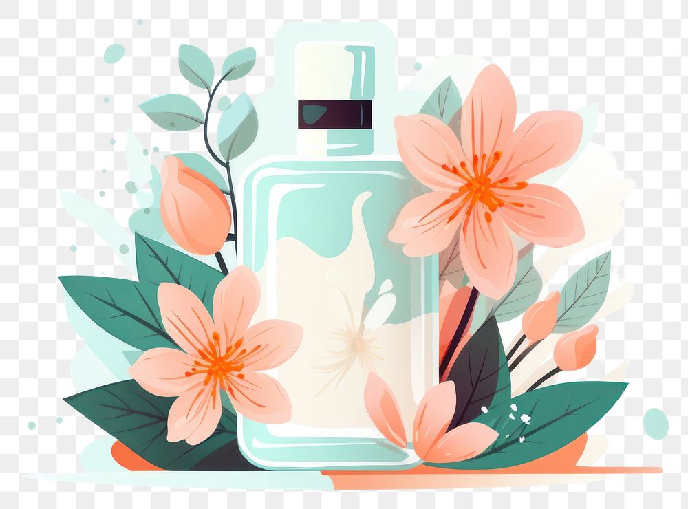 PNG Flower bottle graphics perfume. AI generated Image by rawpixel.